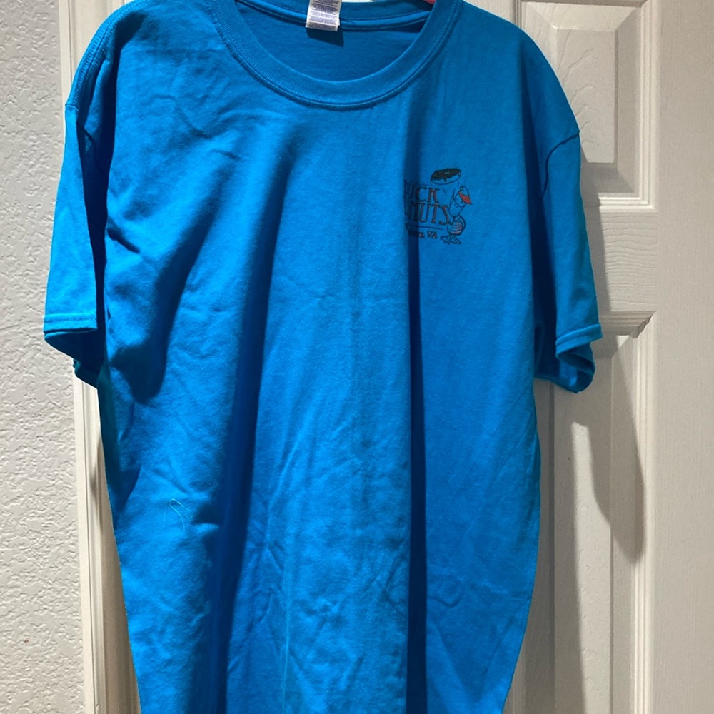 Blue Graphic Duck Donuts  T-Shirt